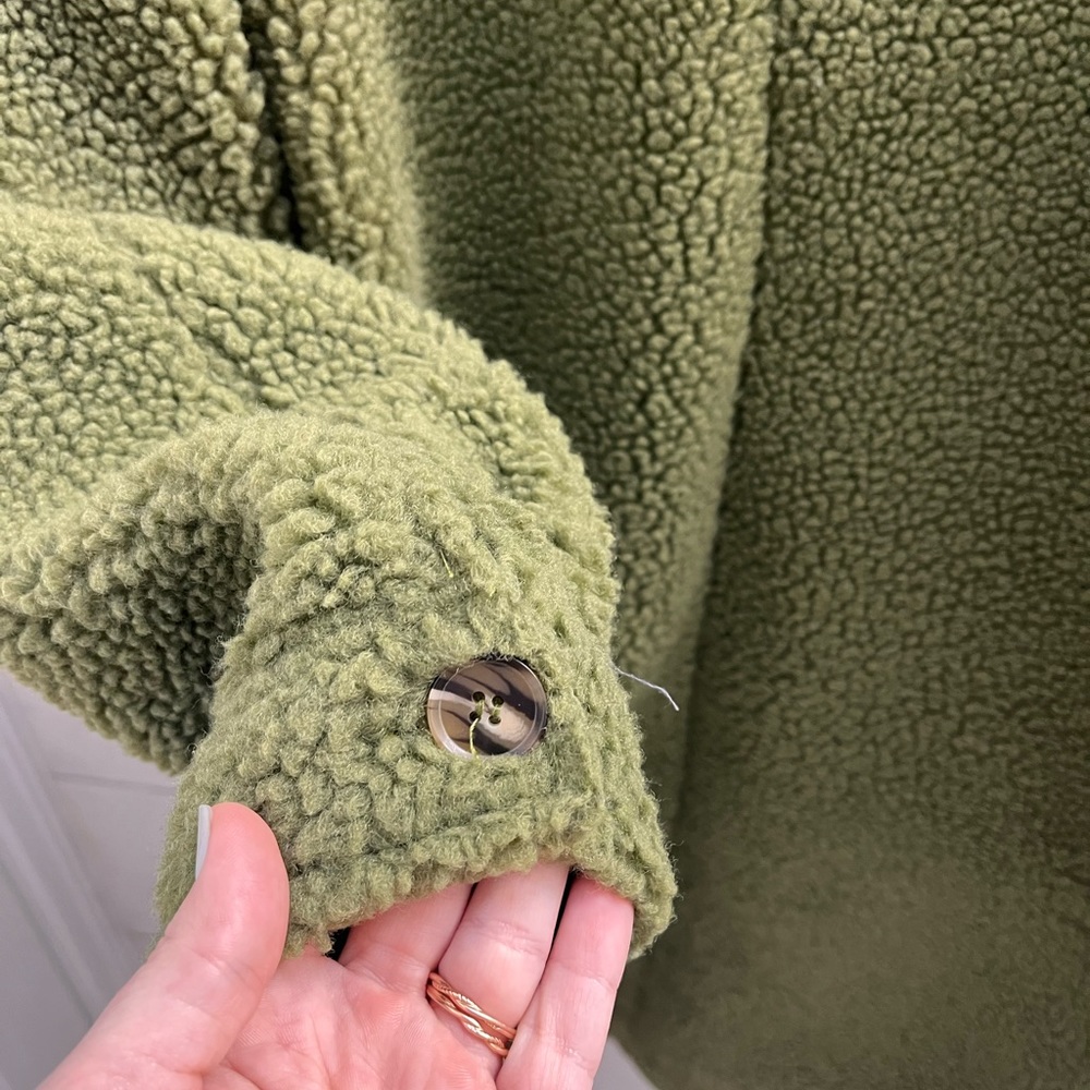 BOGO Forever 21 Olive Green Teddy Coat Jacket - Picture 5 of 8
